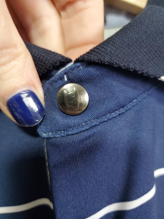 GREYSON Performance Golf Polo Shirt Stretch Snap Button Striped Geometric Men XL - Picture 4 of 12